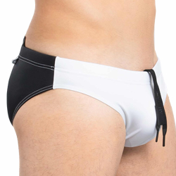 Slip de Bain Original Stage Blanc - Noir YEAH!