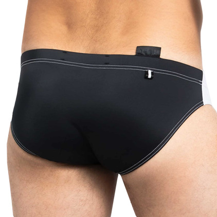Slip de Bain Original Stage Blanc - Noir YEAH!