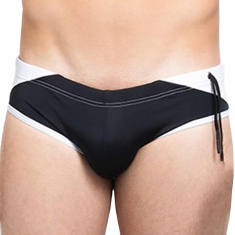 Slip de Bain Dynamite Noir - Blanc YEAH!