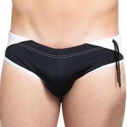 Slip de Bain Dynamite Noir - Blanc YEAH!