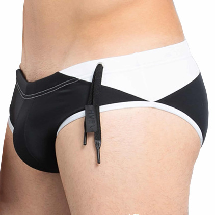 Slip de Bain Dynamite Noir - Blanc YEAH!