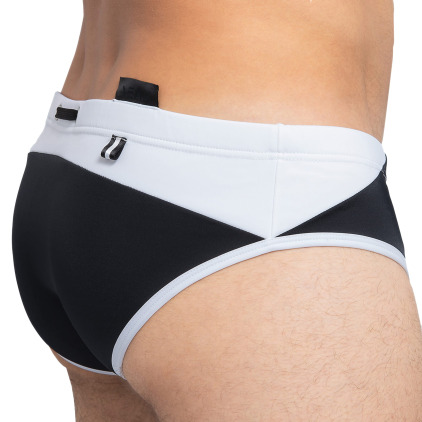 Slip de Bain Dynamite Noir - Blanc YEAH!