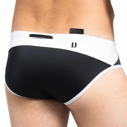 Slip de Bain Dynamite Noir - Blanc YEAH!