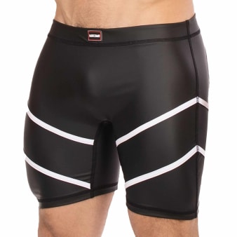 Short Biker Nuru Noir - Blanc Barcode