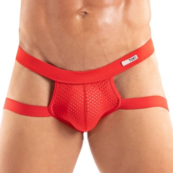 Jock Strap Tentation Microfibre Rouge TOF Paris