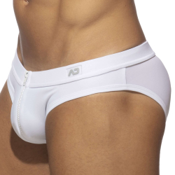 Slip de Bain Allover Zip Blanc AD Fetish