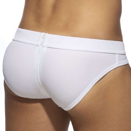 Slip de Bain Allover Zip Blanc AD Fetish