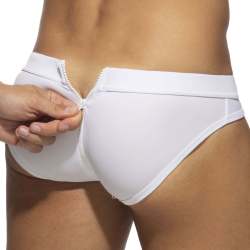 Slip de Bain Allover Zip Blanc AD Fetish