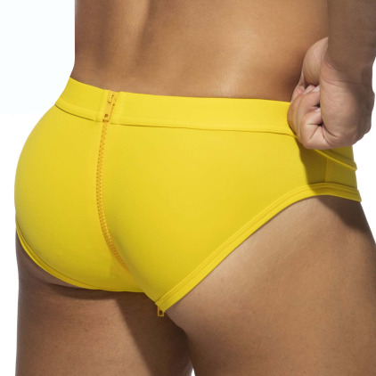 Slip de Bain Allover Zip Jaune AD Fetish
