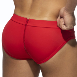 Slip de Bain Allover Zip Rouge AD Fetish