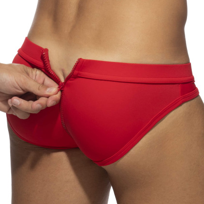 Slip de Bain Allover Zip Rouge AD Fetish