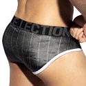 ES Collection Slip Velours Rayé Noir