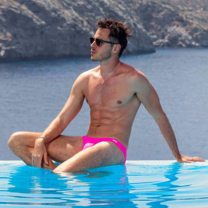 Slip de Bain Bikini Rose Fluo SKU