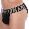 Emporio Armani Megalogo Cotton Jock - Black