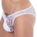 Joe Snyder Slip Bikini Bulge Dentelle Blanc 