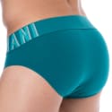 Emporio Armani Slip Megalogo Coton Bleu Paon