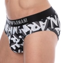 Emporio Armani Slip Bold All Over Lettering Coton Noir