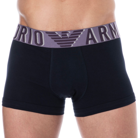 Emporio Armani Megalogo Cotton Boxer Briefs - Navy