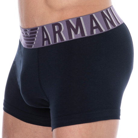 Emporio Armani Megalogo Cotton Boxer Briefs - Navy