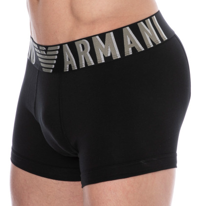 Boxer Megalogo Coton Noir Emporio Armani