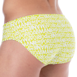 Slip de Bain All Over Logo Citron Vert  Emporio Armani