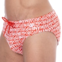 Emporio Armani Slip de Bain All Over Logo Rouge