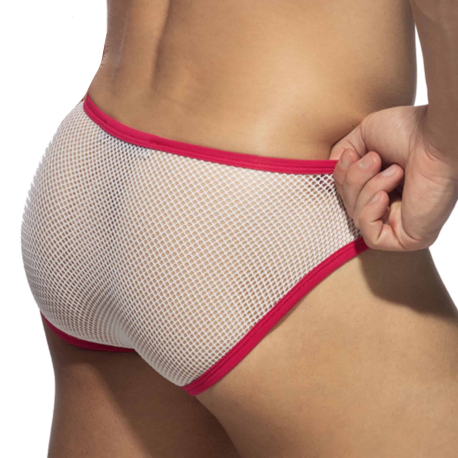 Addicted C-Through Mesh Bikini Briefs - White