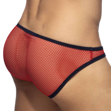Addicted C-Through Mesh Bikini Briefs - Red
