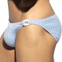 ES Collection Vichy Bikini Swim Briefs - Light Blue