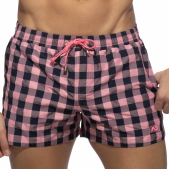 Short de Bain Flashy Squares Rose