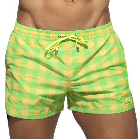 Flashy Squares Swim Shorts - Yellow