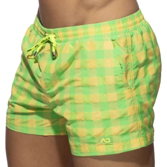 Short de Bain Flashy Squares Jaune