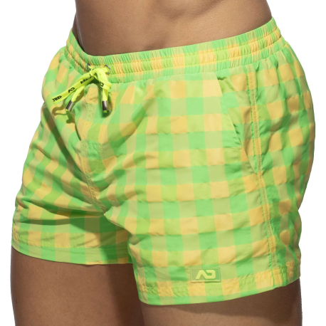 Flashy Squares Swim Shorts - Yellow