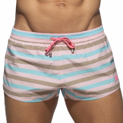 Addicted Cake Stripes Swim Shorts - Pink
