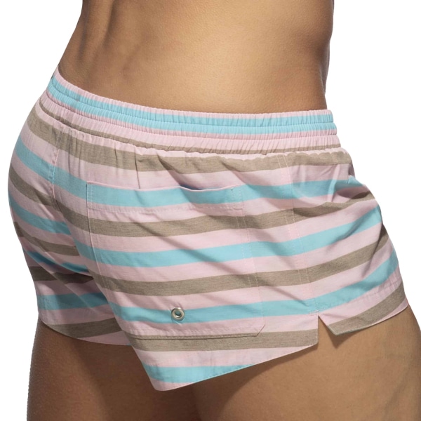 Addicted Cake Stripes Swim Shorts - Pink