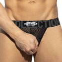 ES Collection Diamond Lace Thong - Black