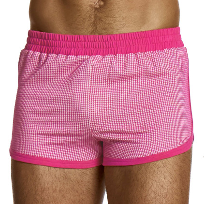 Short Jogging Pied de Coq Fuchsia Modus Vivendi