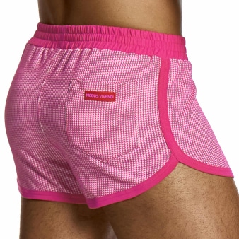 Short Jogging Pied de Coq Fuchsia Modus Vivendi