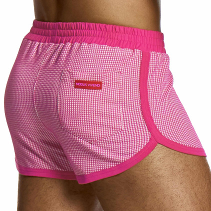 Short Jogging Pied de Coq Fuchsia Modus Vivendi
