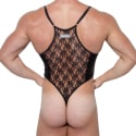 Omohonia Belus Lace Thong Bodysuit - Black
