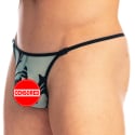 L'Homme invisible String Striptease Velours Mystique Turquoise