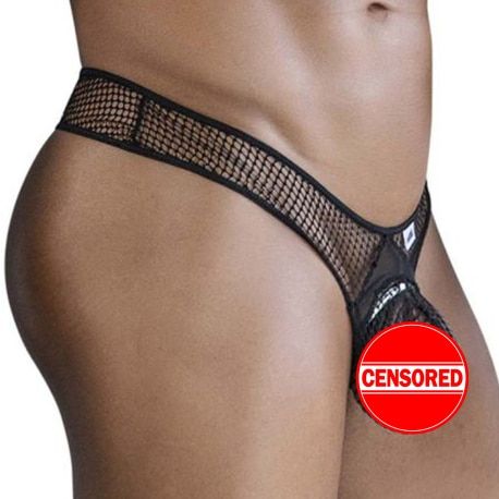 CandyMan String Résille Noir