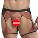 CandyMan Ensemble Jarretière - String Ficelle Dentelle Terracotta