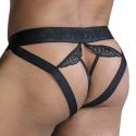CandyMan String Dentelle - Résille Noir