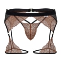 CandyMan Ensemble Jarretière - String Ficelle Dentelle Terracotta