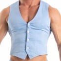 TOF Paris Chino Buttoned Vest - Sky Blue