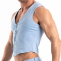TOF Paris Chino Buttoned Vest - Sky Blue