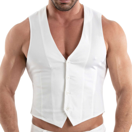 TOF Paris Chino Buttoned Vest - White