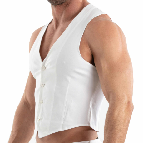 TOF Paris Chino Buttoned Vest - White