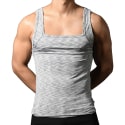 Andrew Christian Vibe Square Neck Tank Top - Heather Grey